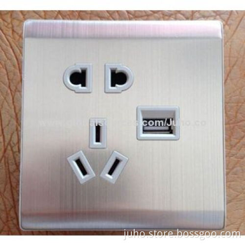 5V 2,100mA New Coming Duplex USB Wall Sockets, Sized 86 x 86mm